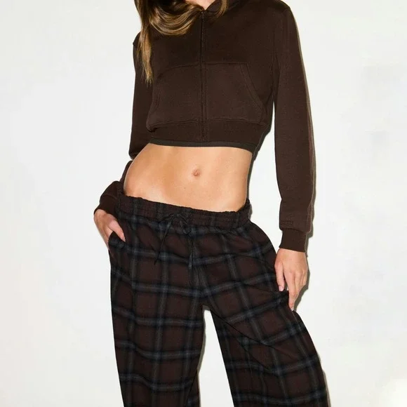 Skims FLANNEL SLEEP OVERSIZED PANT | PHOENIX PLAID Size XS - Picture 4 of 10